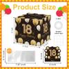 Cute 18th Birthday Gift Box for Boys & Girls - Pull Out Money Box with 35PCS Bags, Black Gold Birthday Decor for Party view 2