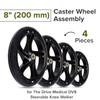 AlveyTech Black 8" (200 mm) Caster Wheel Assemblies (Set of 4) - Replacement Parts for the Drive Medical DV8 Steerable Knee Walker, Rollators, Mobility Push Walkers, Transport Chair, Folding Scooter view 3
