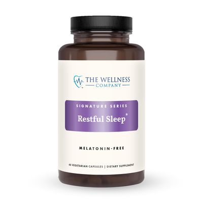 The Wellness Company Restful Sleep - Melatonin-Free, Deep Sleep, REM Support, Non-Habit Forming - Kava, Rafuma Leaf, Ashwagandha & Valerian Root | 60ct (1 Month Supply)