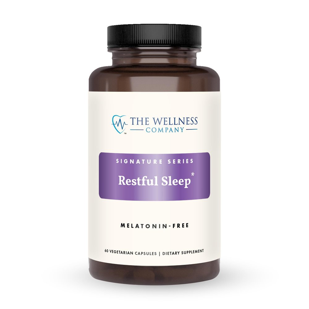 The Wellness Company Restful Sleep - Melatonin-Free, Deep Sleep, REM Support, Non-Habit Forming - Kava, Rafuma Leaf, Ashwagandha & Valerian Root | 60ct (1 Month Supply)