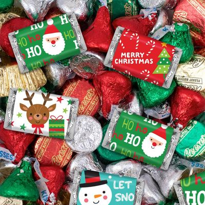 1.62 lbs Christmas Candy Mix Chocolate Party Favors (Approximately 110 Pcs) - Festive Pattern