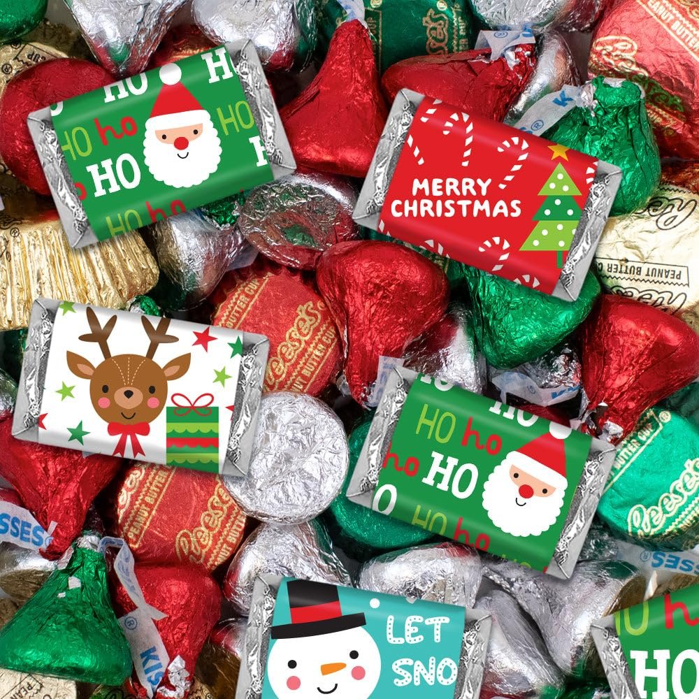 1.62 lbs Christmas Candy Mix Chocolate Party Favors (Approximately 110 Pcs) - Festive Pattern