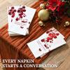 20 Pack Christmas Conversation Starter Napkins  Premium 3-Ply Paper Christmas Dinner Napkins with Red Cranberry Foil Design, Disposable Holiday Party Napkins for Family Gatherings  COTIER view 2