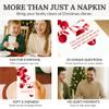 20 Pack Christmas Conversation Starter Napkins  Premium 3-Ply Paper Christmas Dinner Napkins with Red Cranberry Foil Design, Disposable Holiday Party Napkins for Family Gatherings  COTIER view 3