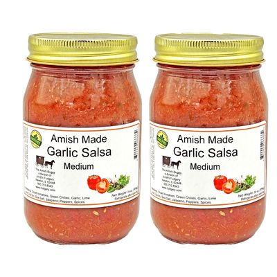 Amish Salsa - 2-16 Oz Jars (Garlic Medium)