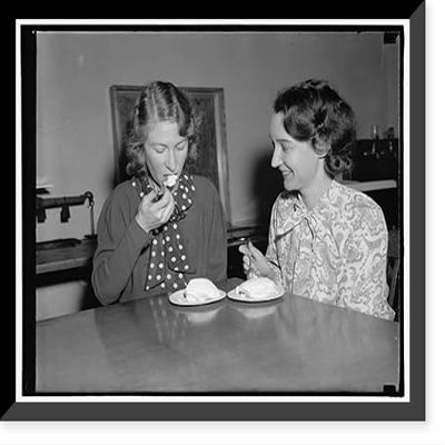 Historic Framed Print, Taste test" of ice cream made from salt preserved cream. Method for preserving cream. 6. The preserved cream makes tasty ice cream as this picture of Miss. Mary E., 17-7/8" x 21-7/8"