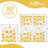 80Pcs Summer Floral Cocktail Napkins Flower Bee Disposable Paper Napkins Yellow Decorative Beverage Napkins for Birthday Wedding Baby Shower Party Supplies, 5 x 5 Inch view 2