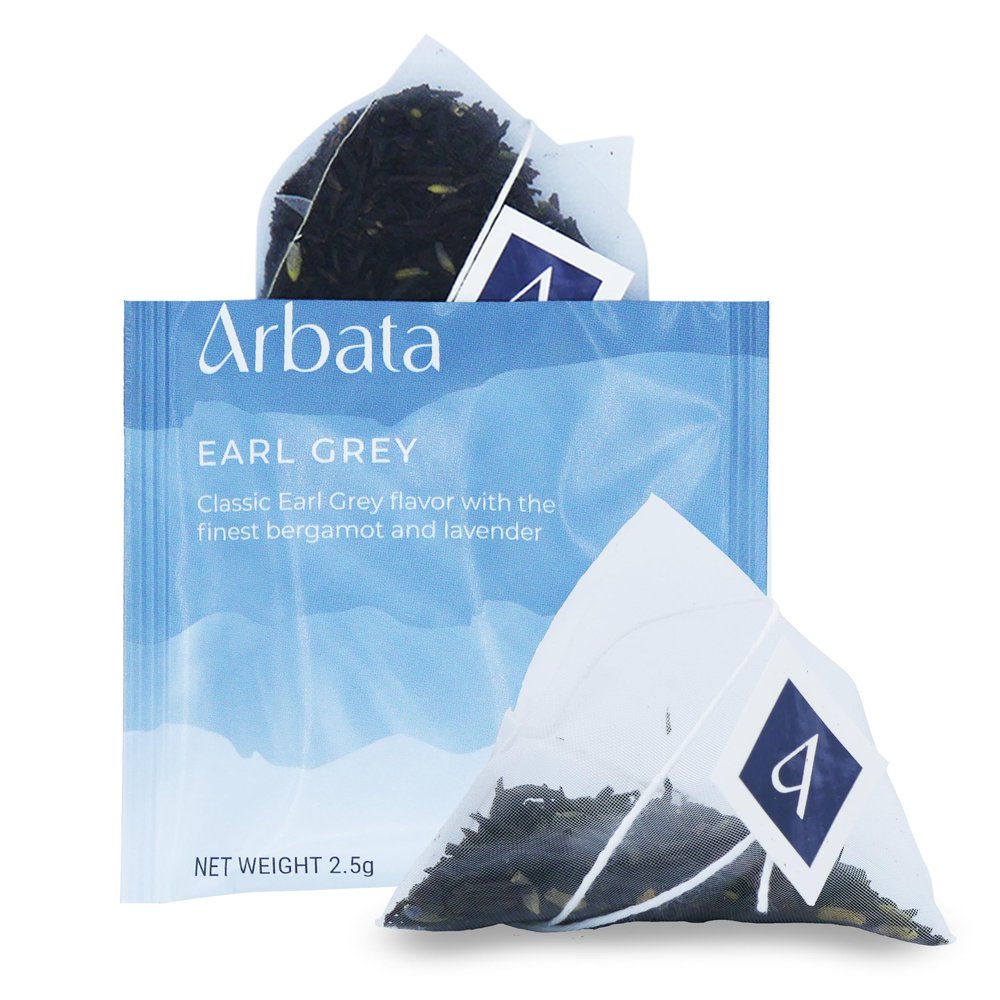 Arbata Earl Grey Tea, 24 Pyramid Tea Bags  Artisanal Caffeinated Black Tea with Bergamot & Lavender  Premium Earl Grey Black Tea Gift Set
