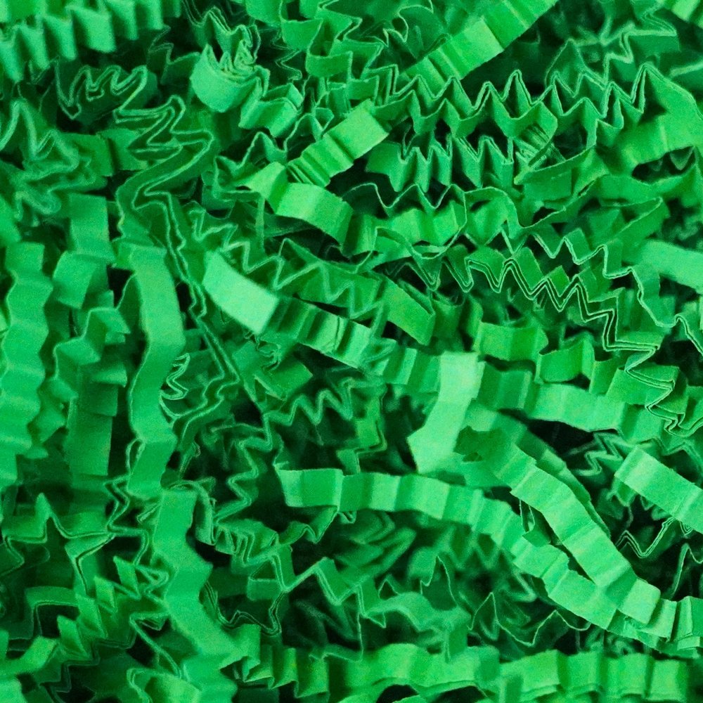 Bobobag - 2LB Crinkle Cut Paper Shred Filler Recyclable Gift Wrap Confetti Raffia Grass Shred Paper for Easter Baskets Filler Creative Eggs Decor (Green)