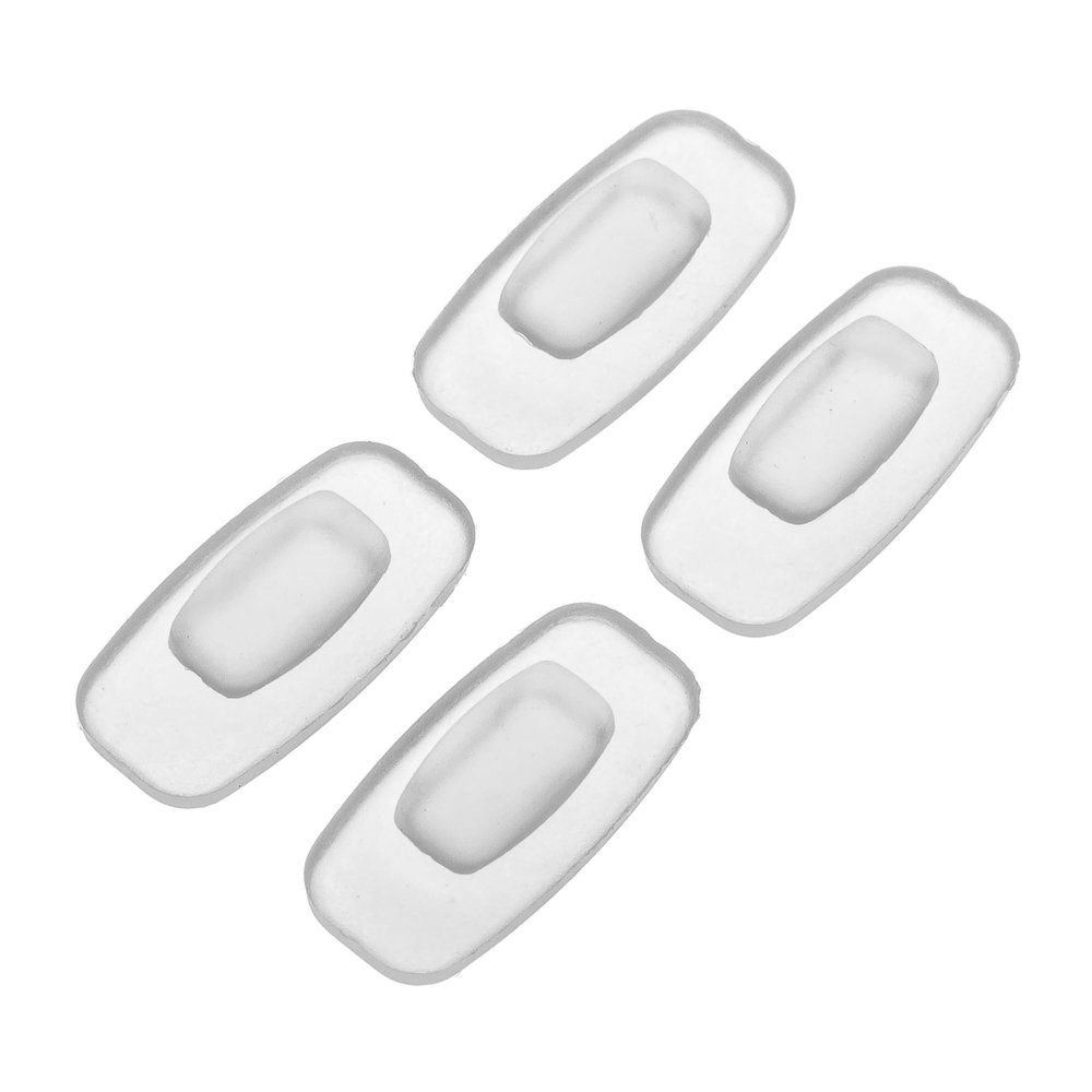 HALLMERS 4pcs 2 Pairs 13mm x 7mm Rectangle Frosted Silicone Anti Slip Nose Pads Push In Mount Replacement Part - Reading Eyeglass Optical Insert Frame Eyeglasses Specs Spectacles Repair