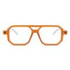 FEISEDY Reading Glasses Vintage Square Blue Light Blocking Glasses Women Men 70s Flat Aviator Glasses B0090 Orange 2.0x view 2