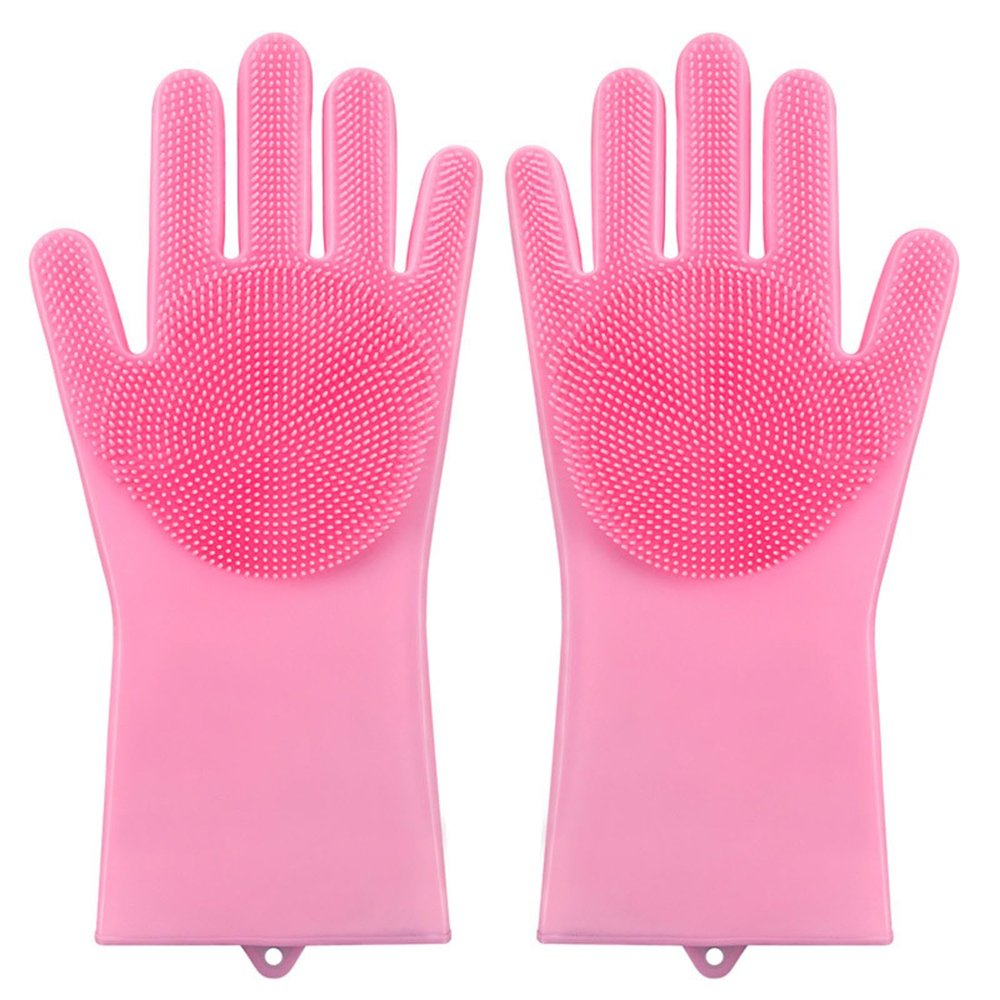 ShAzan Rubber Silicone dishwashing Gloves Household high-Temperature Resistance Anti-Scald Waterproof Kitchen Bowl Washing Gloves