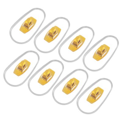HALLMERS 8pcs 4 Pairs 13mm Tapered Oval Plastic Gold Metal Core Anti Slip Nose Pads Screw Mount Replacement Part - Reading Eyeglass Optical Insert Frame Eyeglasses Non-Slip Specs Spectacles Repair