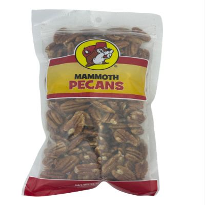 Buc-ee's Organic Pecans  Candied Pecans, Roasted, Salted, Glazed & Chocolate-Covered | Variety of Flavors | Whole & Halves | Non-GMO Snacks, Protein-Rich School Snacks (Mammoth, 12 Ounce)