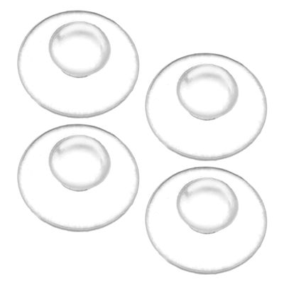 HALLMERS 4pcs 2 Pairs 7mm Round Clear Silicone Anti Slip Nose Pads Push in Mount Replacement Part - Reading Eyeglass Optical Insert Frame Eyeglasses Non-Slip Specs Spectacles Repair