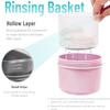 Mckkor Denture Case with Denture Brush, Waterproof Denture Bath with Portable Denture Brush Holder,Partial Denture Case with Basket denture cups for soaking dentures (pink) view 3