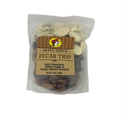 Buc-ee's Organic Pecans  Candied Pecans, Roasted, Salted, Glazed & Chocolate-Covered | Variety of Flavors | Whole & Halves | Non-GMO Snacks, Protein-Rich School Snacks (Pecan Trio, 16 Ounce)
