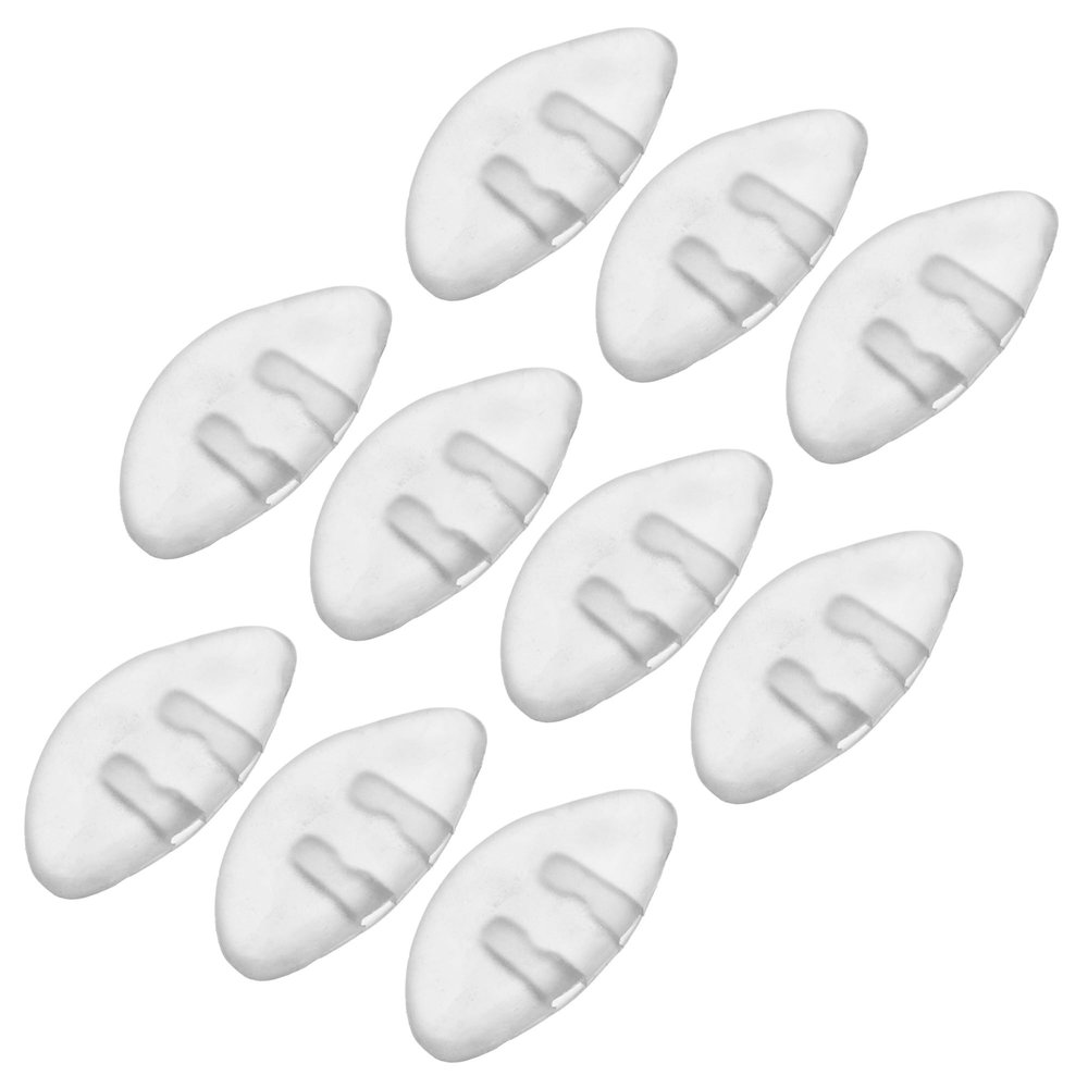 HALLMERS 10pcs 5 Pairs 15mm D Shaped Frosted Silicone Anti Slip Nose Pads 2 Prong Slotted Mount Replacement Part - Reading Eyeglass Optical Insert Frame Eyeglasses Non-Slip Specs Spectacles Repair