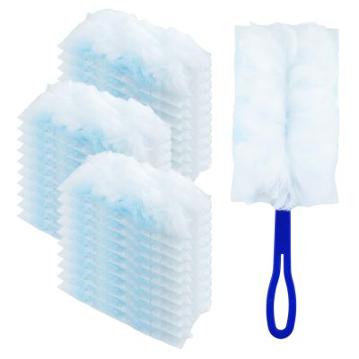 CQYYRT 30Pcs Duster Refills, Disposable Duster Refills Compatible with Swiffer, 180 Fluffy Duster Replacement with 1 Extra Handle
