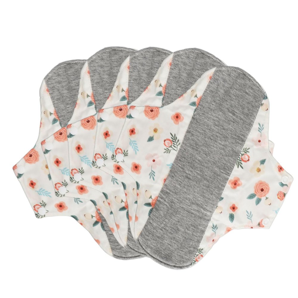 5pcs Reusable Menstrual Pads, Cloth Pads for Women, Reusable Period Pads, Reusable Pads for Women Washable Sanitary Napkins Reusable Cloth Menstrual Pads Breathable Feminine Pads