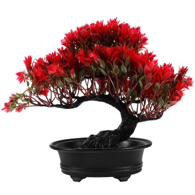 Kichvoe Artificial Pine Bonsai Tree Realistic Faux Plant for Home Office and Zen Decor Space-Saving Potted Greenery for Guest Greeting and Tabletop Display