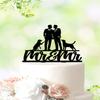 TiTaicor Two grooms cake topper with dogs,Same sex topper,Gay Cake Topper,Cake Topper For Mans Wedding,Gays cake topper with dog,Two man Party Supplies for Birthday,Bride,Marry,Wedding,Graduate. view 1