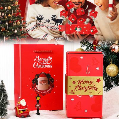 ZBVUIYL Surprise Gift Box Explosion for Money Christmas (Santa Claus,18 Pages)