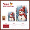 UNIOND Christmas Snowman Bird Snowflake Print Christmas Gift Bags Burlap Xmas Drawstring Bags Reusable Favor Bags With Gift Tag For Christmas New Year'S Day Present Wrapping Bags view 4