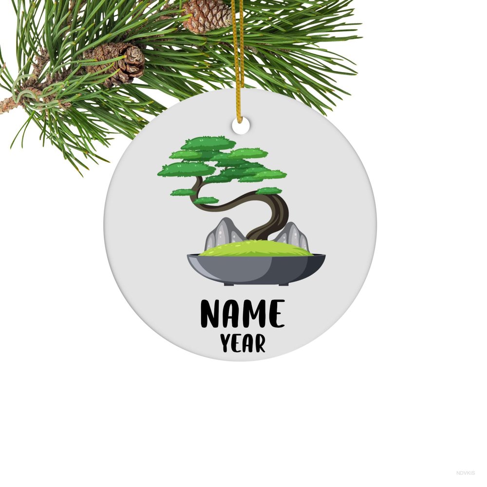Christmas Tree Ornaments, Personalized Bonsai Ornament, Bonsai Lover Gift, Christmas Ornament, Bonsai Gift, Xmas Ornament, Bonsai Christmas Tree Decor