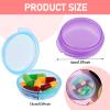 4 Pcs Mini Pill Organizer Small Pill Box Cute Portable Pill Case for Pocket Purse Travel Storage Containers Earplug Case Medicine Dispenser Vitamin Holder(Blue+Pink+Purple+Green) view 3