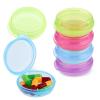 4 Pcs Mini Pill Organizer Small Pill Box Cute Portable Pill Case for Pocket Purse Travel Storage Containers Earplug Case Medicine Dispenser Vitamin Holder(Blue+Pink+Purple+Green) view 4