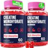 Creatine Monohydrate Gummies for Women & Men, Creatine with Taurine & B6, Chewable Creatina Pre Workout Gummies for Max Strength & Muscle Growth, Energy, Endurance, Creatine for Men & Women - 2 Bottle view 1