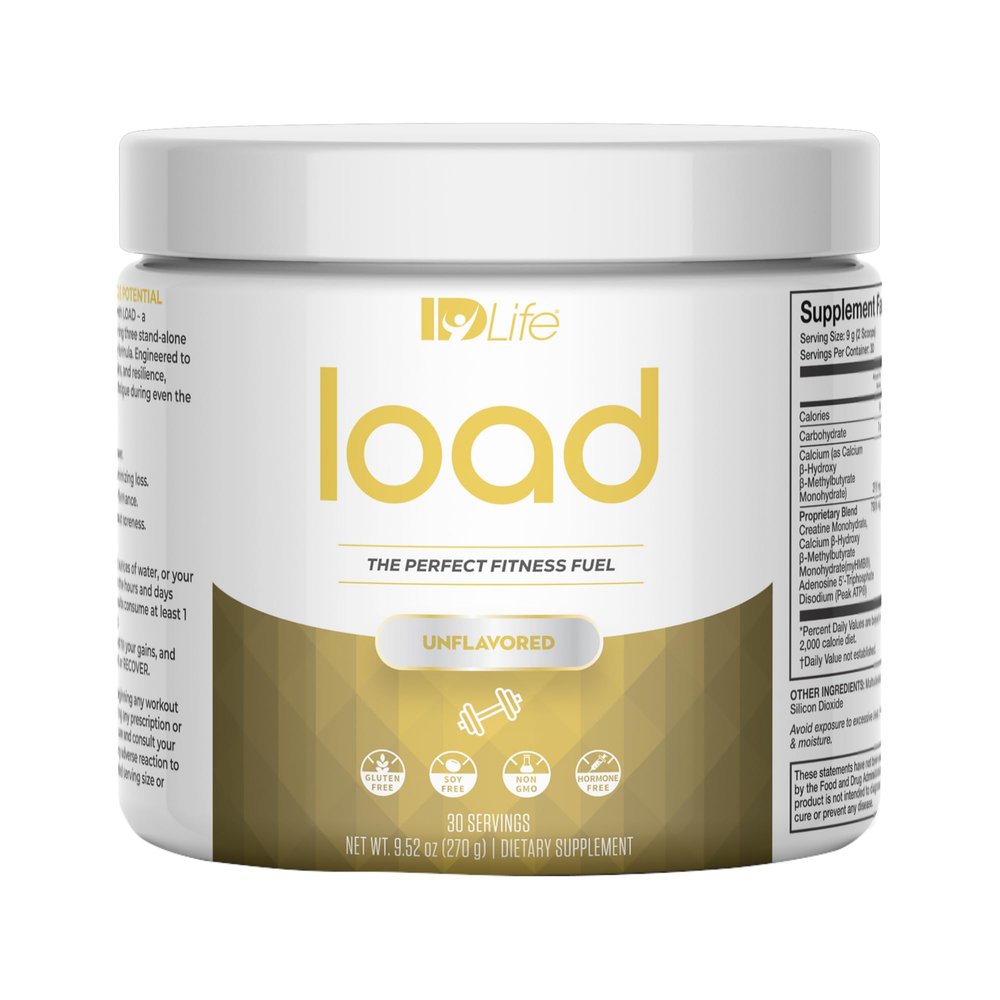 IDLife Unflavored Load Fitness Fuel - Drink Powder with Premium Ingredients for Enhanced Performance, Strength, Gains & Endurance - 30 Servings / 270g