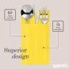 100-Pack Disposable Napkins With Pocket For Flatware, Yellow Napkins Paper For Wedding, Dinner Or Party, Built-In Pocket For Silverware, Prefolded view 3