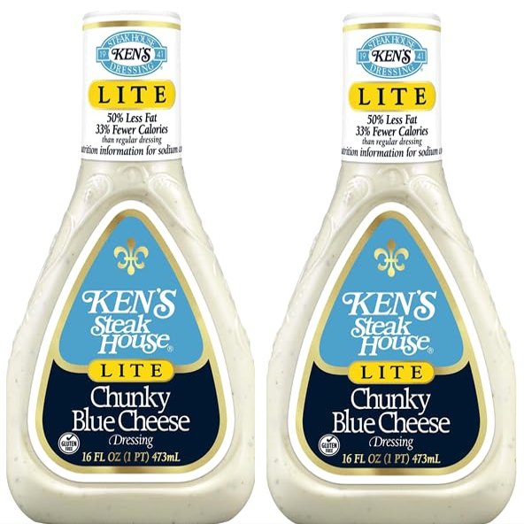 Pack Of 2 Lite Chunky Blue Cheese Dressing, 16 oz.