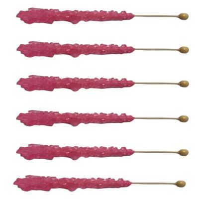 Buc-ee's Rock Candy Lollipops - Flavored Candy Rocks, 6 Pack (Cherry)