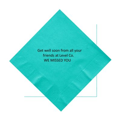 100 Printed Personalized Luncheon Dinner Party Napkins with 3 lines of print