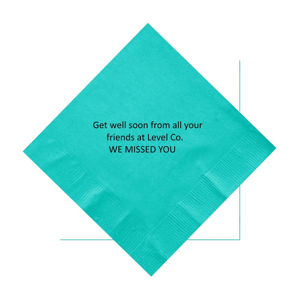 100 Printed Personalized Luncheon Dinner Party Napkins with 3 lines of print
