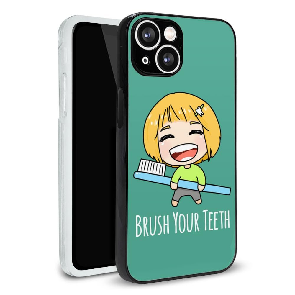 Brush Your Teeth Toothbrush Kawaii Chibi Protective Slim Fit Plastic Bumper
