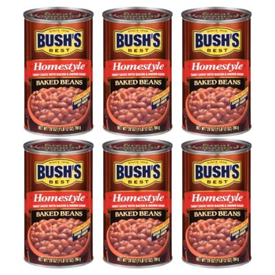 Bush's Homestyle Baked Canned Beans 28 oz Cans (Pack of 6)
