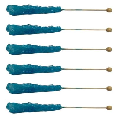 Buc-ee's Blue Raspberry Candy Rock Lollipop - Gluten Free, Individually Wrapped Crystal Blue Candy Stick - 6 Pack
