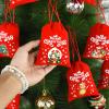 5Pcs Christmas Drawstring Gift Candy Bags Small Red Pouch Xmas New Year Party Decor Velvet Bracelet Jewelry Packaging Bag 9x12cm (SD04-6) view 3