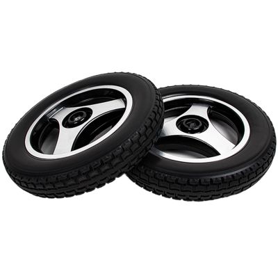 2Pcs Wheelchair Wheel, 12 Inch Wheelchair Caster, Wheelchair Replacement Wheels, Non-Pneumatic Solid PU Tire, Wheelchair Rear Wheel for Electric Wheelchair Replacement(Black)