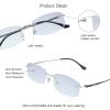 VisionGlobal Pure Titanium Frame for men/women Blue Light Blocking,Hand-set Diamond Fashion Glasses (Sliver Grey, 2.00 Magnification) view 2