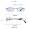 VisionGlobal Pure Titanium Frame for men/women Blue Light Blocking,Hand-set Diamond Fashion Glasses (Sliver Grey, 2.00 Magnification) view 3