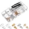 HALLMERS 1.4cm - 1.5cm Assorted Silver Gold Nose Pads Glasses Repair Tool Kit Ear Hook Screw Mount Replacement Part - Anti Slip Eyeglass Optical Insert Frame Eyeglasses Non-Slip Specs Spectacles view 1