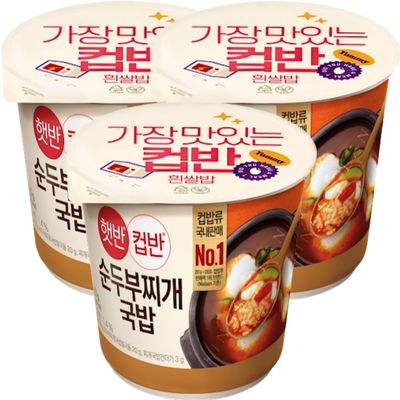 CJ Instant rice Hetbahn CupBan (3bowls, Soft Tofu Stew)
