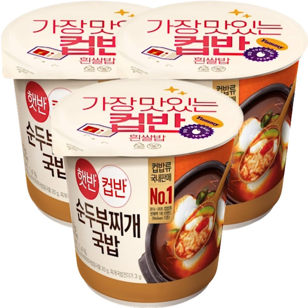 CJ Instant rice Hetbahn CupBan (3bowls, Soft Tofu Stew)