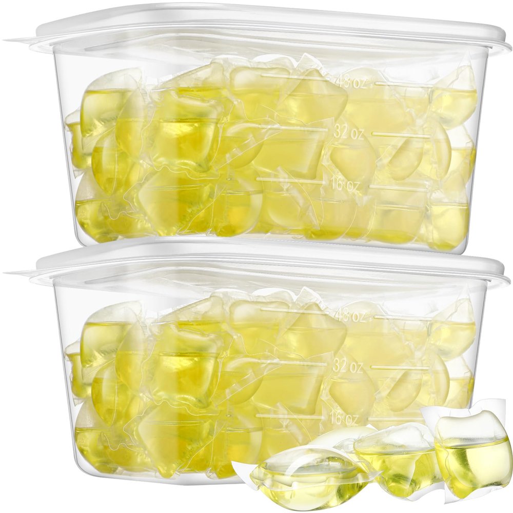Heigble 200 Pcs Laundry Detergent Soap Pods Bulk Anti Sensitive Laundry Pods Scented Washing Machine Pacs Packs with Clear Container Stain and Odor Removal, Ultra Concentrated,Plant Ingredient