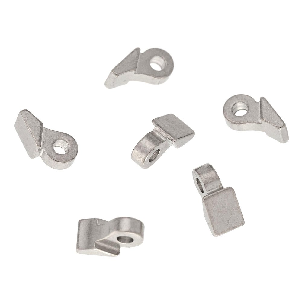 HALLMERS 6pcs 3mm x 3.8mm x 1.5mm Stainless Steel Front Hinge Three Barrel Style Glasses Replacement Part - Optical Frame Insert Eyeglass Specs Repair Screw In Temple Joint Spectacles Insert Bracket